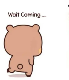 🏃‍♂ Wait Coming..... bear, cute, waiting, animation, walking whatsapp sticker