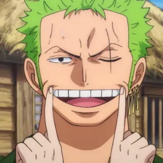 😄 Zoro One Piece Anime, Manga, Pirata, Capelli verdi, Spadaccino telegram sticker