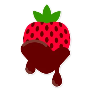 🍓 fraise, chocolat, dessert, nourriture, sucré, fruit telegram sticker