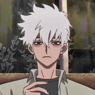 🌊 Anime, Garoto anime, Cabelo branco, Personagem, Arte, Mangá telegram sticker