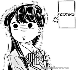😦 Komi Shouko Komi Can't Communicate POUTING Anime, Manga, Komi Can't Communicate, Komi Shouko, Pruilen, Schattig, Expressie whatsapp sticker