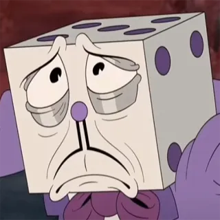 😔 King Dice Cuphead King Dice, Cuphead, Cartoon, Figur, traurig telegram sticker