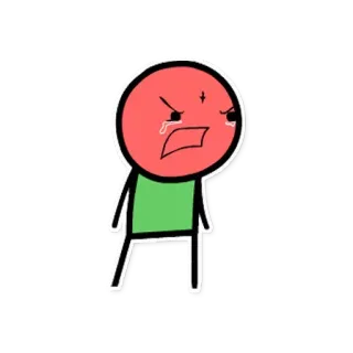 😡 wütend, rot, Strichmännchen, verärgert, weinend, Cartoon telegram sticker