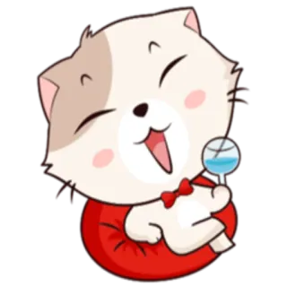 🍷 chat, animal, mignon, dessin animé, nœud papillon, boisson, détente telegram sticker