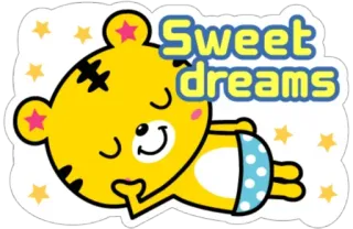 😴 Sweet dreams sonno, bambino, carino, tigre, stelle, sogni d'oro telegram sticker