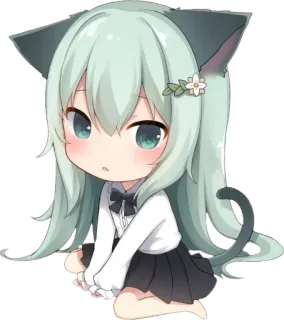 😶 Anime, Mèo, Gái, Chibi, Dễ thương, Neko telegram sticker