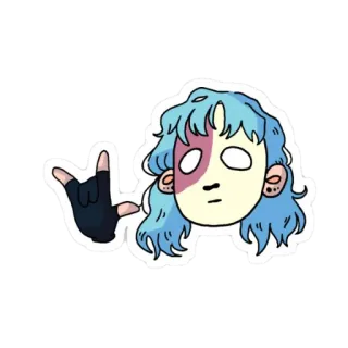 🎸 Sally Face sally face, videospiel, charakter, maske, rock on telegram sticker