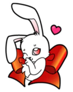 ❤️ coniglio, coniglietto, kawaii, carino, animale, cartone animato telegram sticker