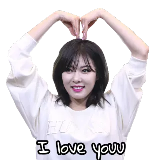 ❤ I love youu miłość, serce, koreański, kobieta, dziewczyna, gest, kpop telegram sticker