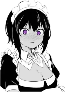 😰 Anime, Maid, Lucu, Manga, Gadis, Karakter, Kartun telegram sticker