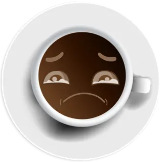 😢 coffee, sad, cup, drink, crying, face, beverage telegram sticker
