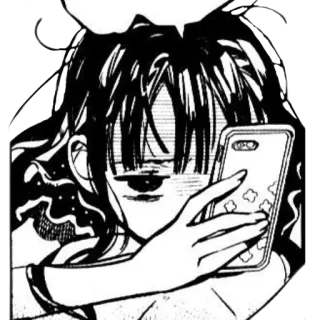 😵 Anime, Mangá, Personagem, Garota, Telefone, Fofo telegram sticker