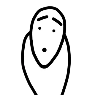 😯 Garabato, Dibujo, Personaje, Boceto, Simple, Minimalista telegram sticker
