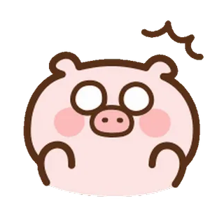 ⭐️ maiale, cartone animato, animale, carino, kawaii, adesivo telegram sticker