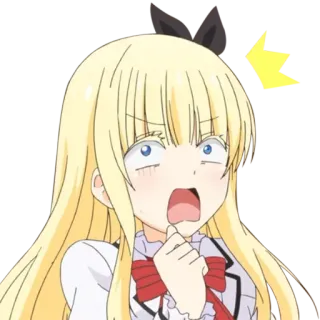 😧 애니메이션, 충격, 놀람, 만화, 여자, 금발, 표정 telegram sticker
