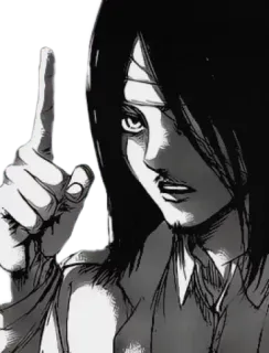 👆 Eren Yeager Attack on Titan Eren Jaeger, Atak Tytanów, Anime, Manga, Wskazywanie telegram sticker