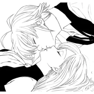 💕 küssen, liebe, romantik, paar, zuneigung, anime, manga telegram sticker