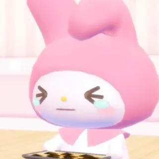 😭 My Melody My Melody, Sanrio, lindo, kawaii, triste, llorando, galleta, hornear telegram sticker