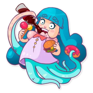 Lady Octo telegram stickers