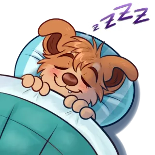 😴 ZZZ chien, dormir, zzzzz, mignon, dessin animé telegram sticker