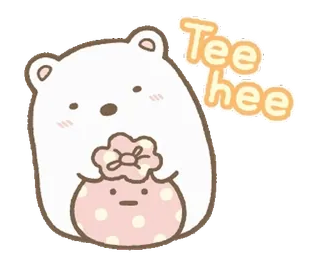 🍞 Tee hee 귀여운, 곰, 카와이, 애니메이션, 헤헤, 핑크, 사랑스러운 whatsapp sticker