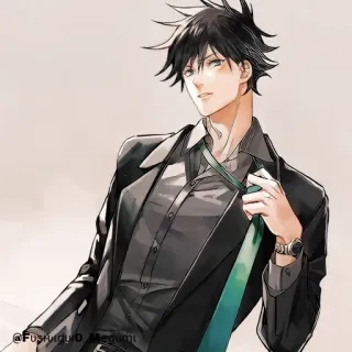 💠 anime, character, art, man, suit telegram sticker