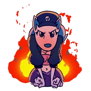😠 Dibujo animado, Enojado, Policía, Sombrero, Fuego telegram sticker