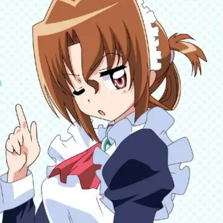😇 Anime, Maid, Dito medio, Gesto, Cartoni animati telegram sticker