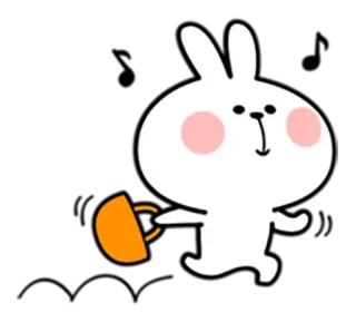 🎶 lapin, lapinou, mignon, dessin animé, animal telegram sticker