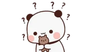 🍩 panda, cute, question marks, cartoon, bear telegram sticker