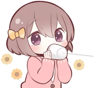 📞 Аниме, Милый, Девушка, Мультфильм, Иллюстрация telegram sticker