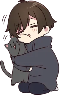 🤗 Anime, Kat, Jongen, Schattig, Cartoon, Huisdier telegram sticker