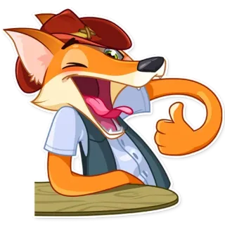 ⚪️ キツネ, 動物, 漫画, 幸せ, キャラクター, 西部劇, カウボーイ whatsapp sticker
