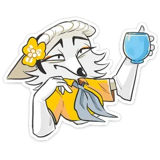 ☕️ cartoon, animal, fox, sticker, animation telegram sticker