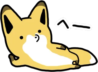 😕 キツネ, 動物, 可愛い, 漫画 telegram sticker