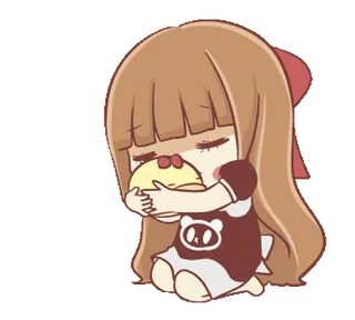 🍞 каваи, девушка, милый, чиби, аниме, мультфильм telegram sticker