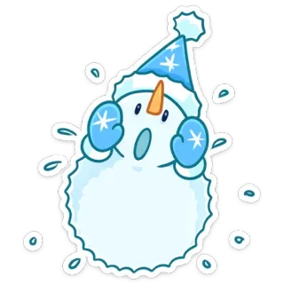 😱 Muñeco de nieve, Invierno, Nieve, Frío, Lindo, Dibujos animados telegram sticker