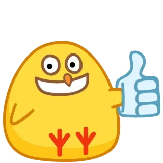 👍 Daumen hoch, Emoji, Huhn, Vogel, Zustimmung, Süß, Positiv whatsapp sticker