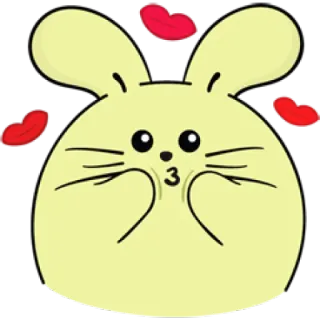 😘 coniglio, carino, animale, bacio, amore whatsapp sticker