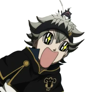 🤩 Asta Black Clover 애니메이션, 만화, 웃긴, 표정, 신나는 telegram sticker