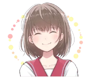 ☺️ anime girl, smile, cute, cartoon whatsapp sticker