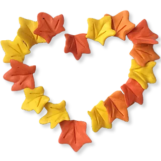 💛 heart, leaves, autumn, fall, seasonal, decorative telegram sticker