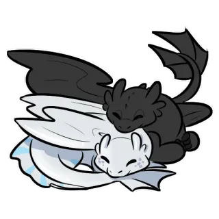 💤 dragons, mignon, dessin animé, autocollants, furie eclair, krokmou telegram sticker
