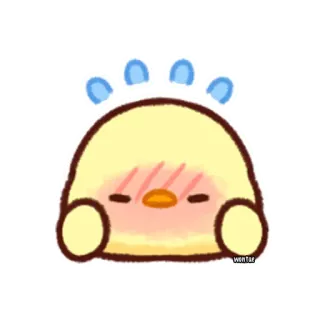 😫 cute, chick, kawaii, emoji, blush, sleeping, yellow telegram sticker