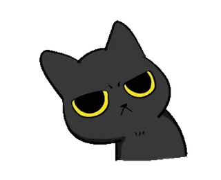 🐾 chat, en colère, grincheux, dessin animé, chat noir, animal de compagnie, animal telegram sticker