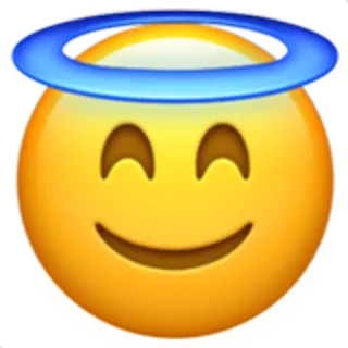 😇 emoji, angel, halo, smiley face, innocent telegram sticker