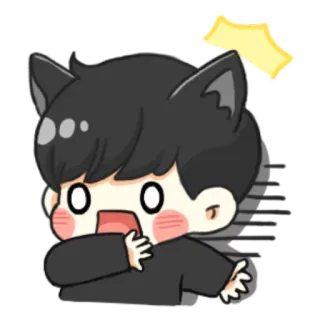 😱 кошачьи ушки, аниме, каваий, милый, в шоке, удивлен telegram sticker