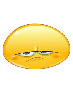 😑 Emoji, Triste, Fâché, Visage, Jaune whatsapp sticker