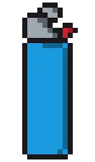 🔥 isqueiro, fogo, pixel art, fumar, azul, gás, chama telegram sticker