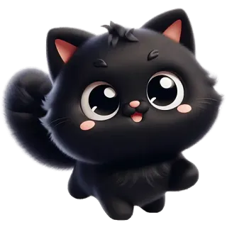 ☺️ кот, котёнок, чёрный кот, животное, милый, мультфильм telegram sticker